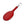 Load image into Gallery viewer, The Saffron Ping Pong Paddle, made of red vegan leather with a black wrist loop on the handle, is displayed against a blank background.
