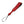 Load image into Gallery viewer, The Saffron Loop paddle, made of red faux leather, is displayed against a blank background. The paddle is a piece of folded-over leather attached to a handle, creating a loop, with a wrist loop at the end.
