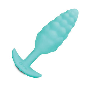 b-Vibe Texture Butt Plug Bump, Aqua, Small-The Stockroom