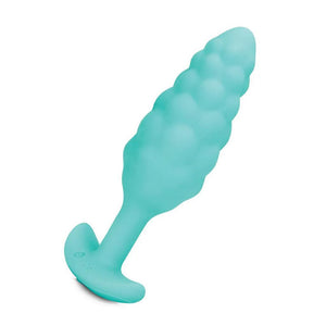 b-Vibe Texture Butt Plug Bump, Aqua, Small-The Stockroom