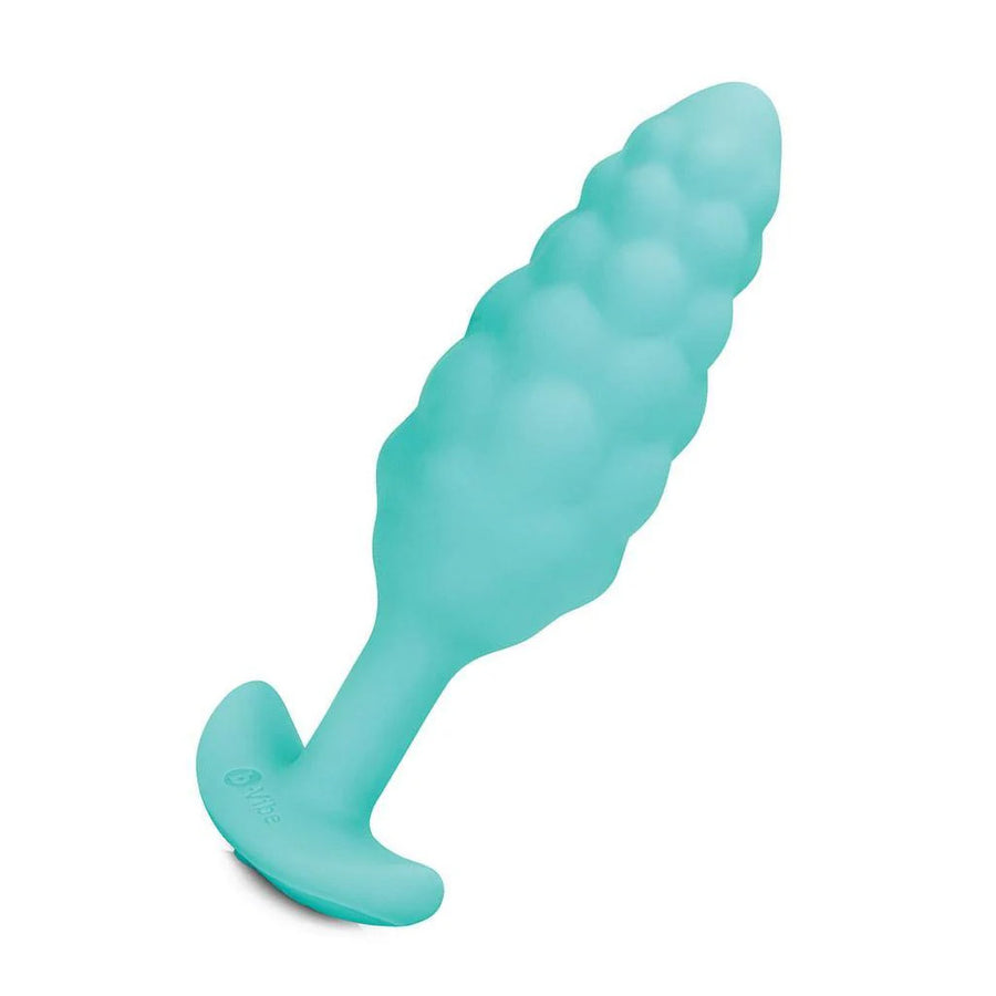 b-Vibe Texture Butt Plug Bump, Aqua, Small-The Stockroom