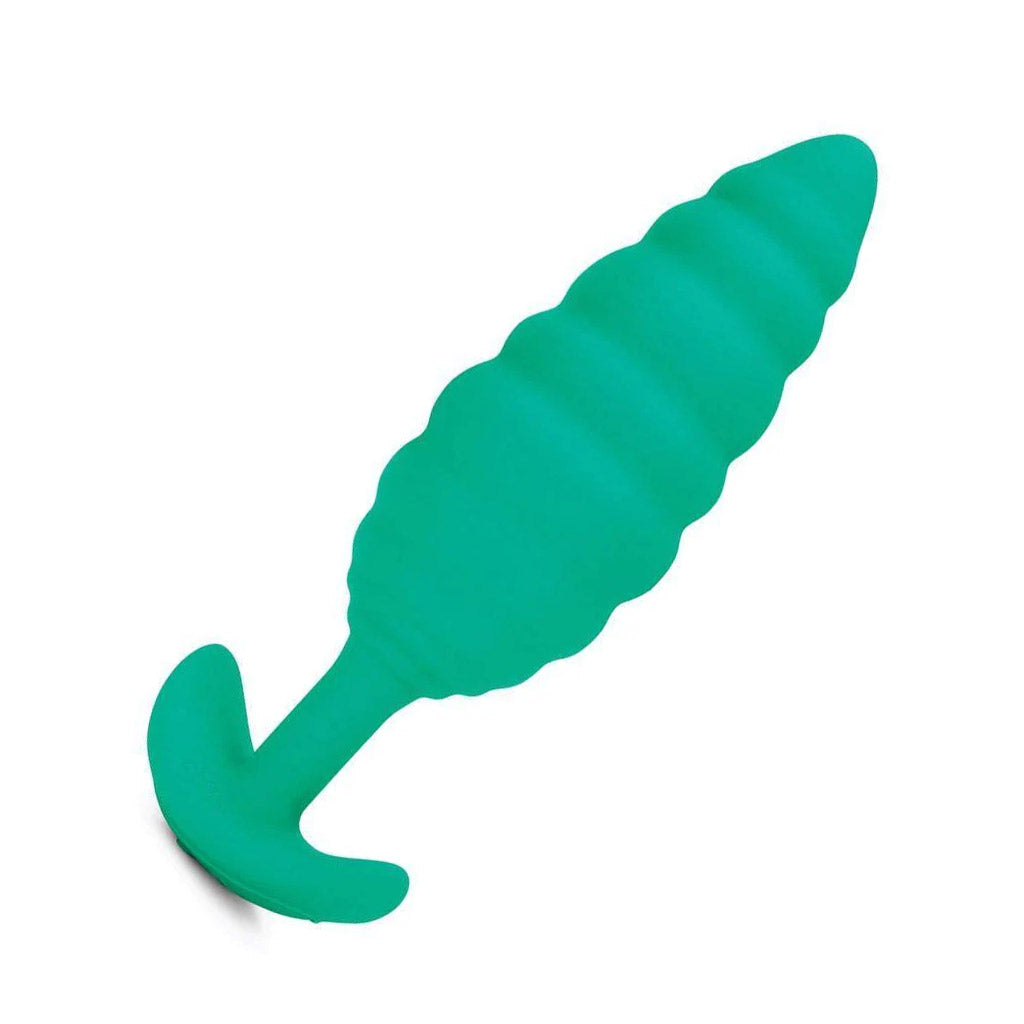 b-Vibe Texture Butt Plug Twist, Green, Large-The Stockroom
