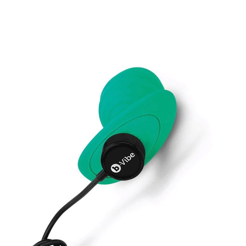 b-Vibe Texture Butt Plug Twist, Green, Large-The Stockroom