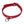 Load image into Gallery viewer, The Red Leather Choker with an O-Ring is shown against a blank background. It is a thin strip of red leather with silver hardware. The choker has a small dangling O-ring in the front and a buckle closure.
