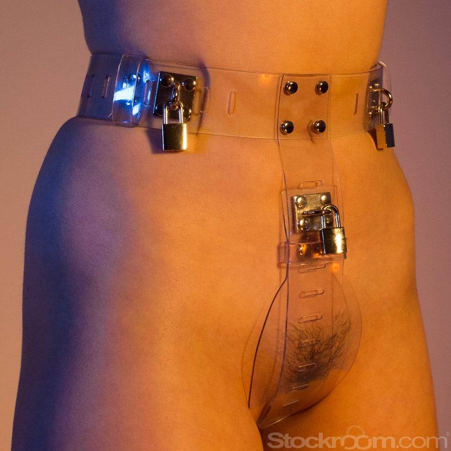 Clear CTRL Deluxe Locking Chastity Belt-The Stockroom