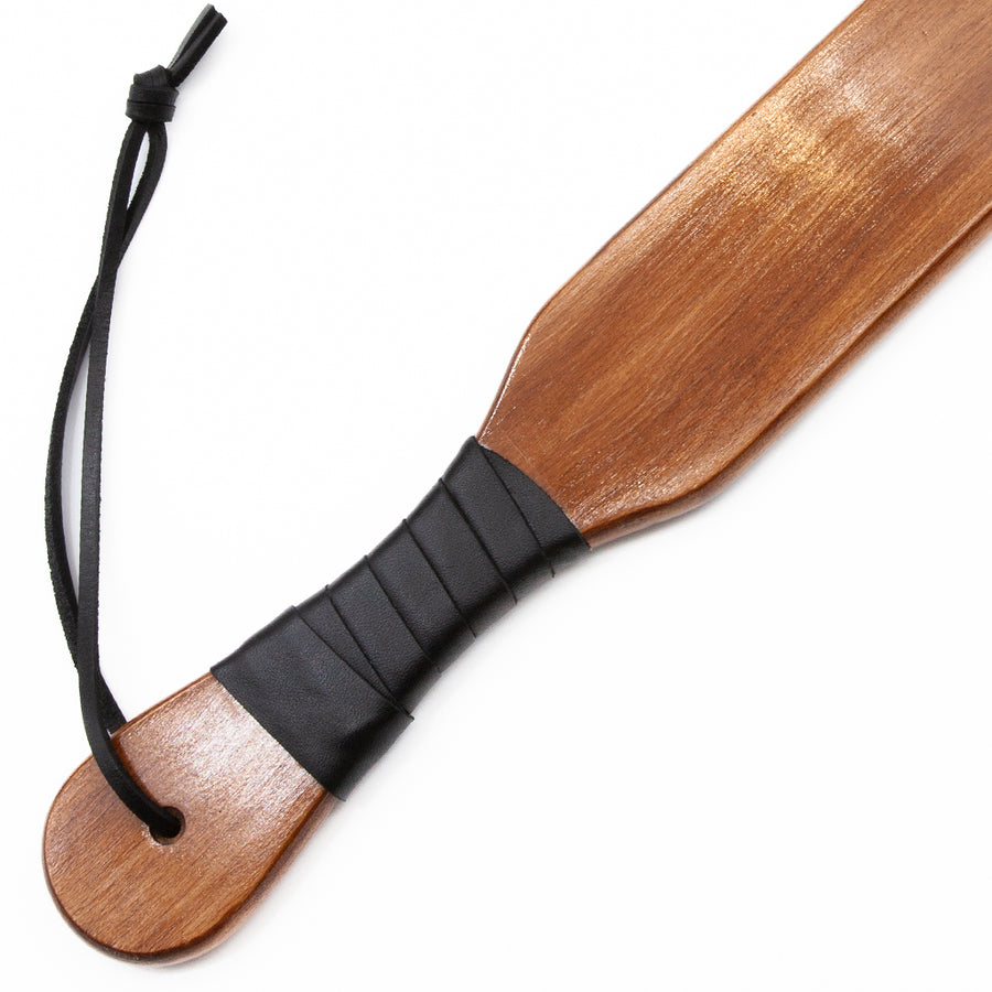 Leather Wrapped Narrow Wood Spanking Paddle