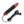 Load image into Gallery viewer, The Kinklab Neon Wand® Electrosex Kit with a red Handle is shown against a blank background. The handle has a red plastic base with a small knob and a tip that comes to a point. The rest is covered in black silicone. It is attached to a black cord.

