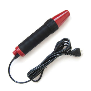 The Kinklab Neon Wand® Electrosex Kit with a red Handle is shown against a blank background. The handle has a red plastic base with a small knob and a tip that comes to a point. The rest is covered in black silicone. It is attached to a black cord.