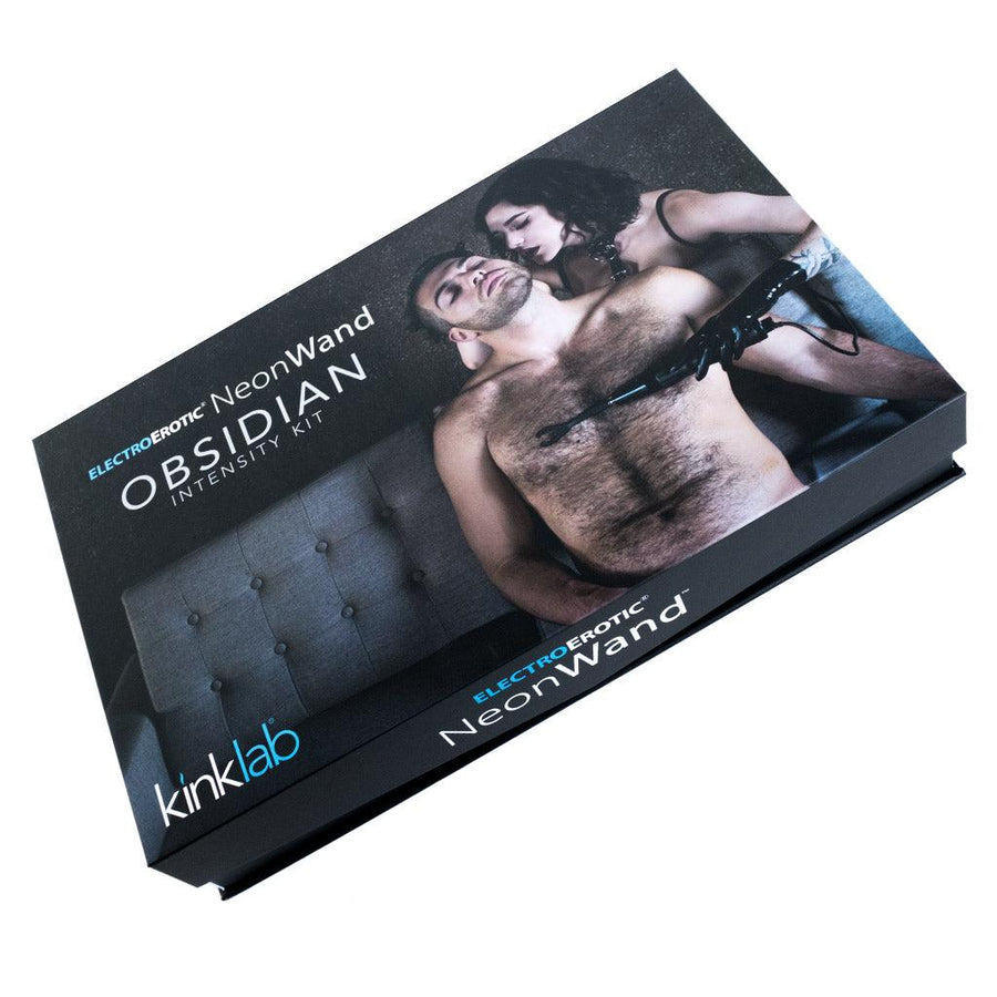 The box for the KinkLab Obsidian Neon Wand Intensity Kit is displayed against a blank background.