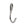Load image into Gallery viewer, The silver Steel Vaginal/Anal Hook is displayed against a blank background. It is shaped like a J with a loop at the top of the straight end.
