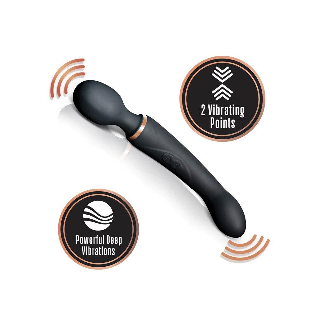 Lush Gia Dual Wand Massager & G-Spot Vibrator, Black-The Stockroom