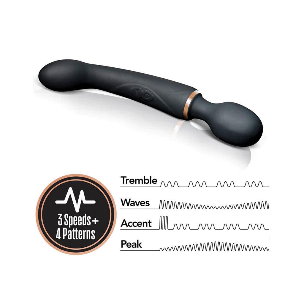 Lush Gia Dual Wand Massager & G-Spot Vibrator, Black-The Stockroom