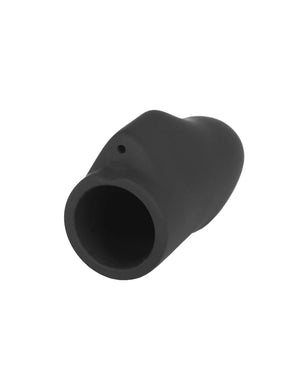 An Electrastim Silicone Noir Explorer Finger Sleeve is shown against a blank background.