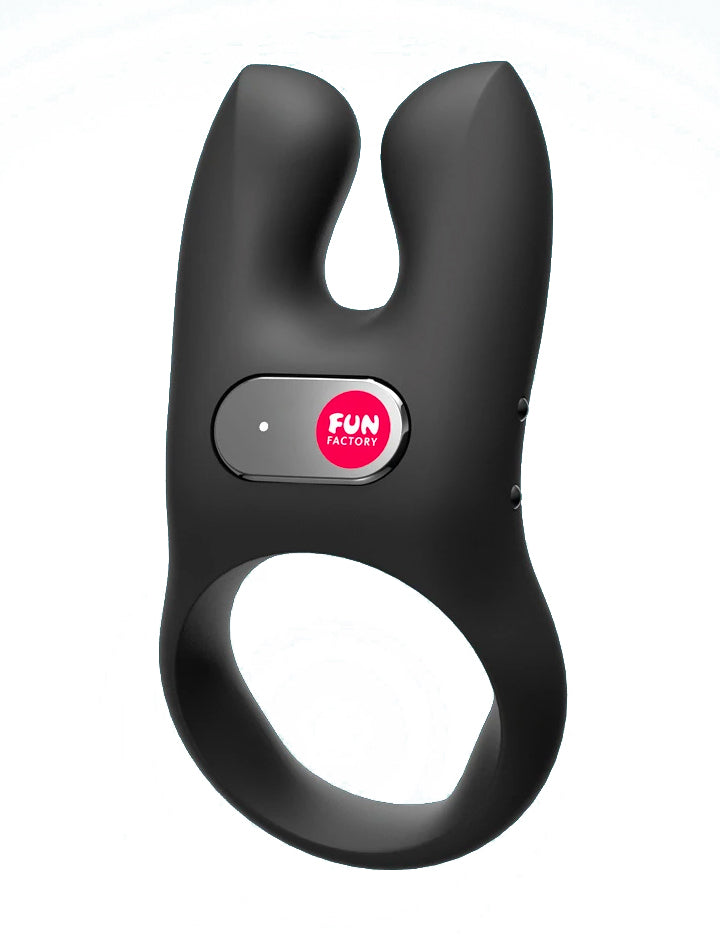 The Fun Factory Nōs Vibrating Cock Ring is shown against a blank background.