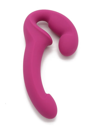 The Fun Factory Share Lite Double Dildo in Blackberry is shown against a blank background.