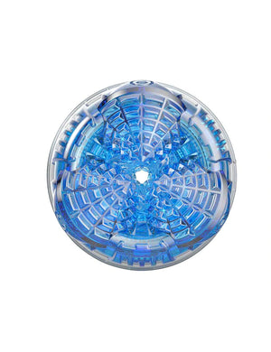 The Fleshlight Turbo Core Blue Ice Masturbator is shown against a blank background.