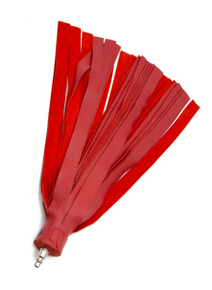 The Cow Leather Interchangeable Flogger Head 1" is shown in Red against a blank background.