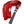 Load image into Gallery viewer, The Cow Leather Interchangeable Flogger Head 1&quot; in Red is shown attached to the Black Interchangeable Handle against a blank background.
