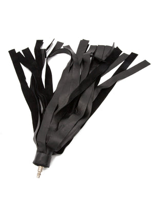 The Cow Leather Interchangeable Flogger Head 1" is shown in Black against a blank background.