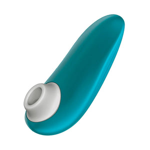 The Womanizer Starlet 3 vibrator in Turquoise is shown from the front against a blank background.