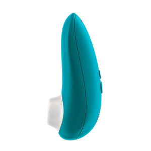 The Womanizer Starlet 3 vibrator in Turquoise is shown from the side against a blank background.