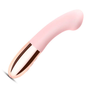 A Le Wand Gee G-Spot Vibrator in Rose Gold is shown against a blank background.