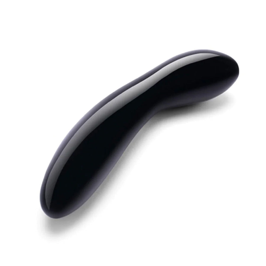 A Le Wand Crystal G Wand made of Black Obsidian is shown against a blank background.