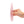 Load image into Gallery viewer, A hand is shown holding up a Le Wand Crystal Slim Wand made of Rose Quartz against a blank background.
