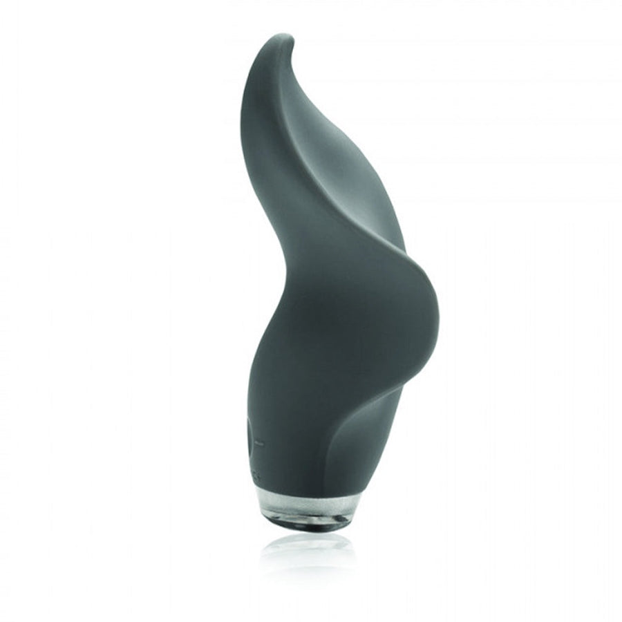 The Clandestine Mimic Plus Massager External Vibrator in Stealth Grey is shown from the side against a blank background.