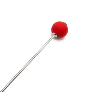 The Red Silicone Ball Crop with a steel handle for impact play is shown against a blank background.