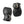 Load image into Gallery viewer, The Deluxe Padded Leather Fist Mitts are shown against a blank background. The mitts are smooth on top and are made of black leather with silver hardware. There are adjustable buckling straps with a D-ring around the wrists.
