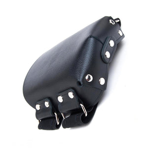 The underside of the Premium Leather Knee Pads is shown against a blank background, showcasing the metal rivets.