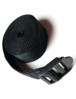 The black Nylon Bondage Strap is shown coiled up against a blank background.