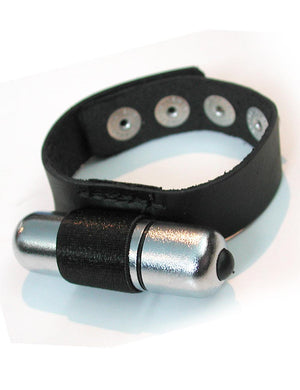 Vibrating Leather Cock Ring-The Stockroom