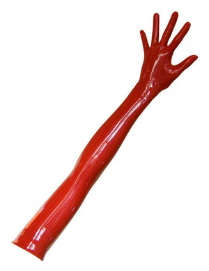 Opera Length Latex Gloves, Red-The Stockroom