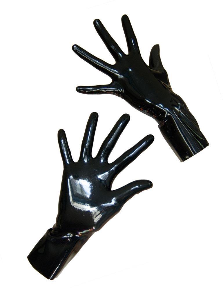 Wrist Length Latex Gloves, Black-The Stockroom