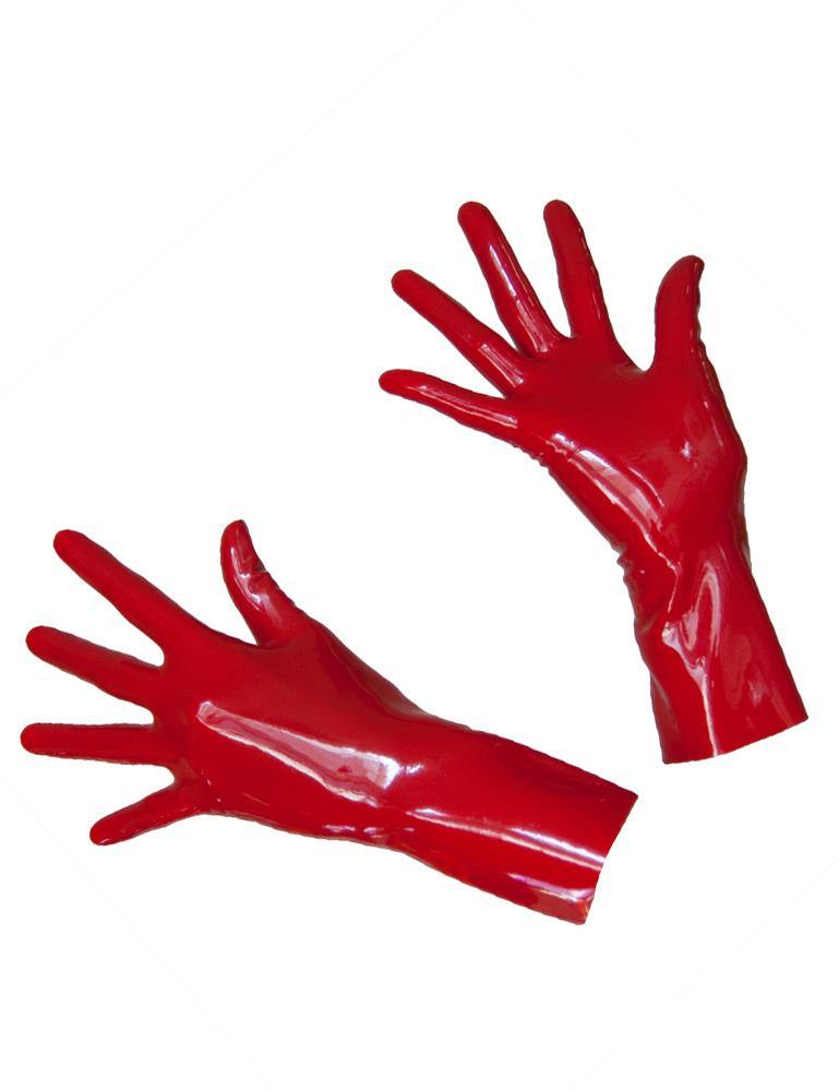 Wrist Length Latex Gloves, Red-The Stockroom