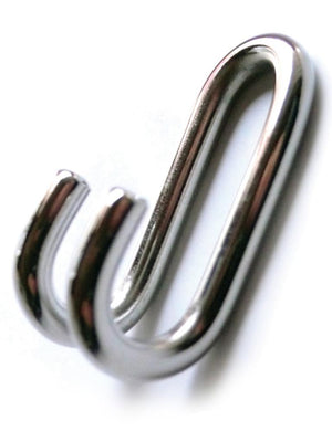 The Steel Nose Hook is displayed against a blank background. It is a piece of steel shaped like a U with rounded hooks on each end.