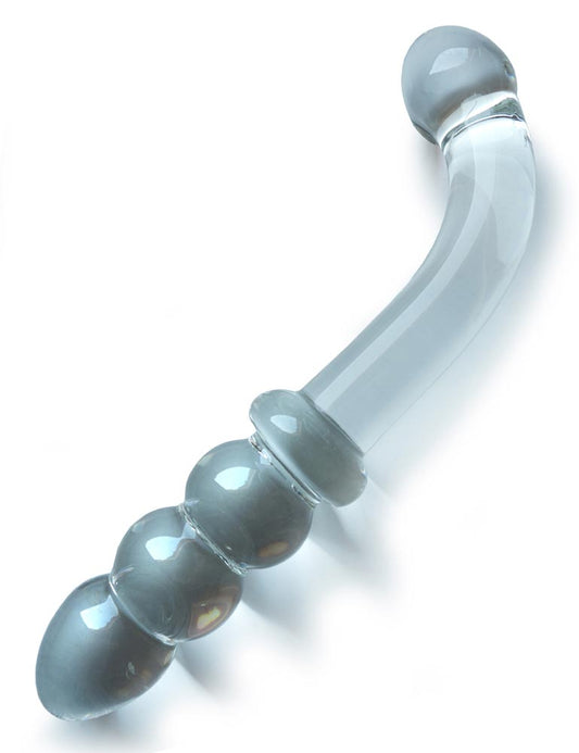 Bent and Beaded Glass Dildo-The Stockroom