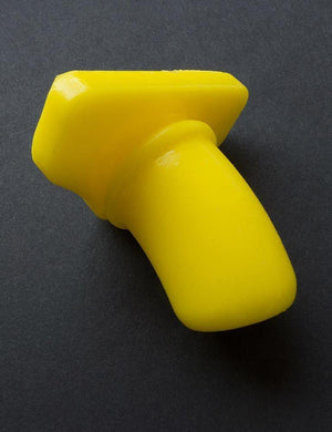 The yellow Short Tube Gag Insert is displayed against a grey backdrop.