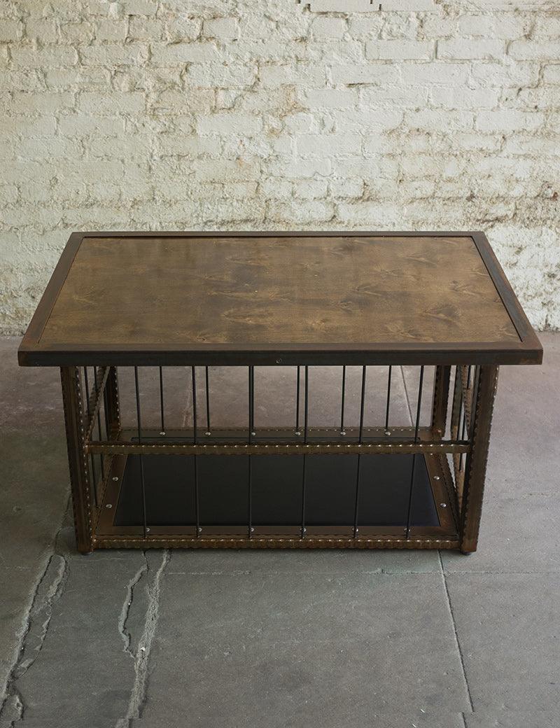 Hammered Steel Coffee Table/ Cage STOCKROOM