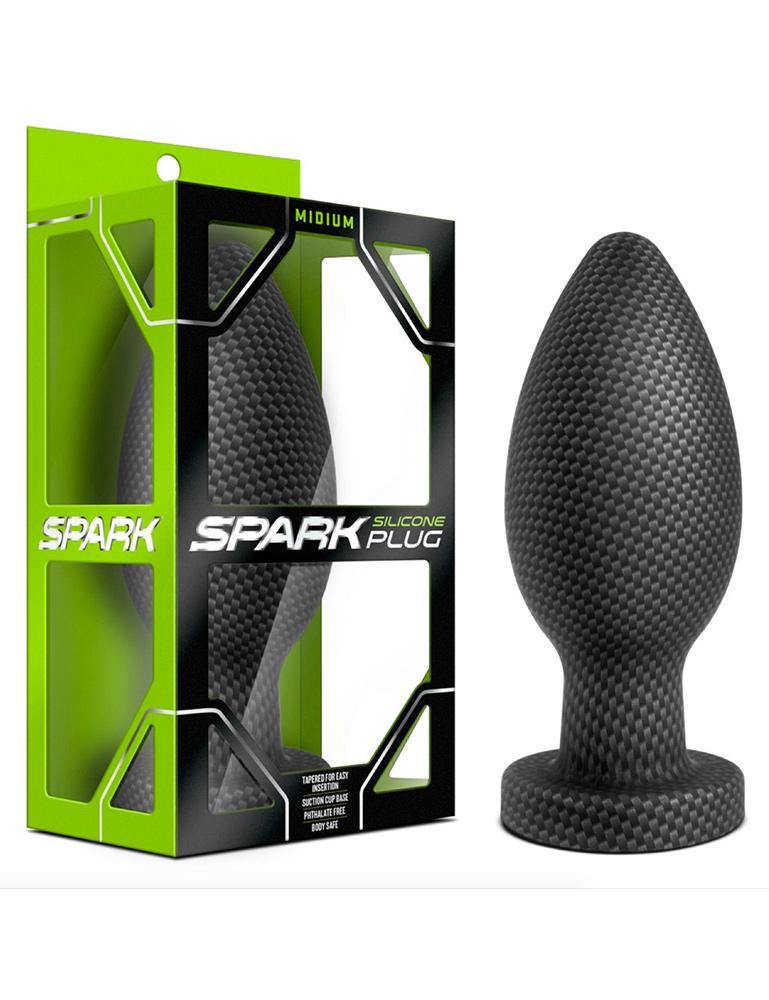 Spark Silicone Plug by Blush Novelties, Carbon Fiber-The Stockroom