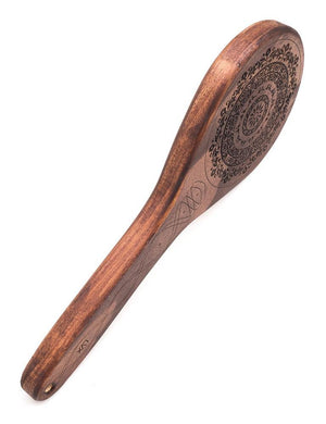 The Floral Engraved Wood Spanking Paddle is displayed against a blank background.