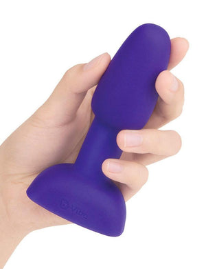 b-Vibe Petite Rimming Butt Plug, Purple-The Stockroom