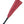 Load image into Gallery viewer, The Red Devil Leather Flogger By Dragontailz is displayed against a blank background. The flogger has falls that are dark red on one side and lighter red on the other, as well as a black handle.

