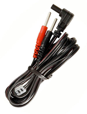 A black Electrastim Spare/Replacement Cable is shown coiled up against a blank background.