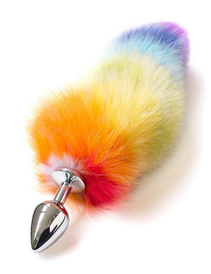 Pride Rainbow Foxtail Butt Plug-The Stockroom