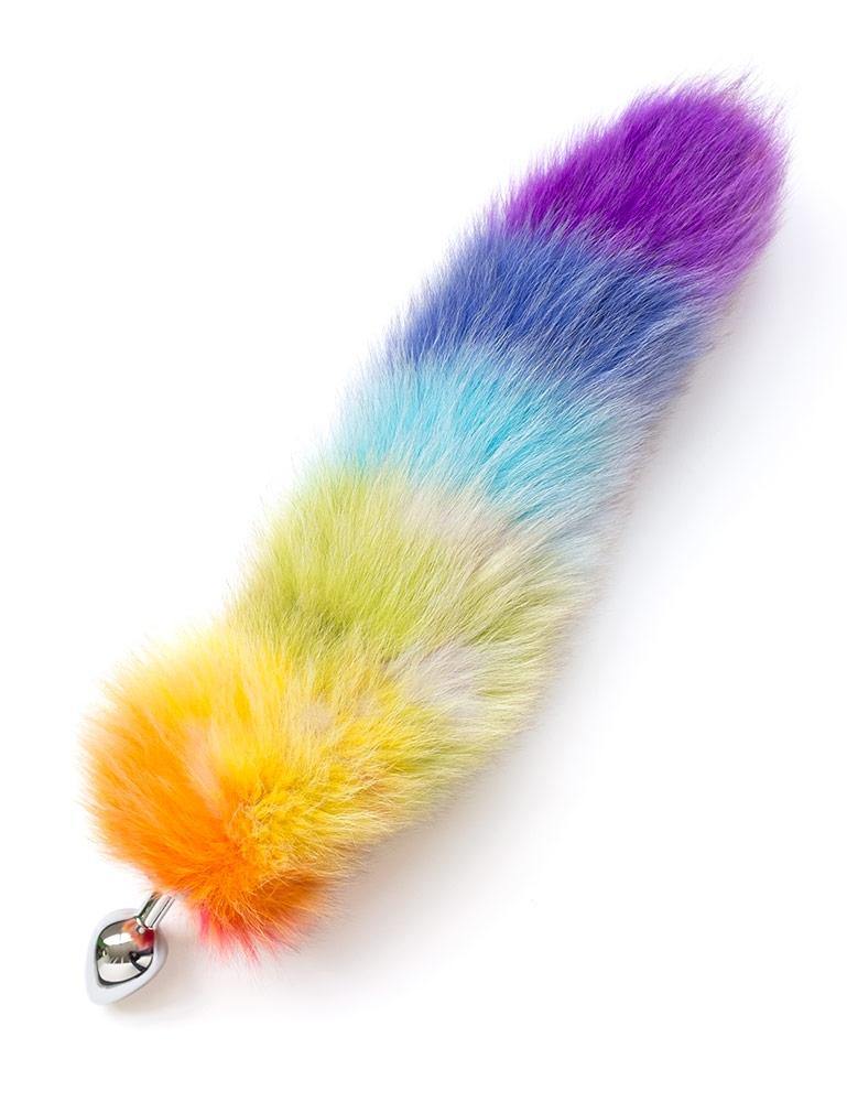 Pride Rainbow Foxtail Butt Plug-The Stockroom