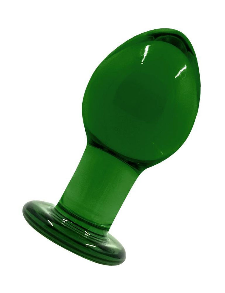 Crystal Glass Butt Plug, Medium, Green-The Stockroom