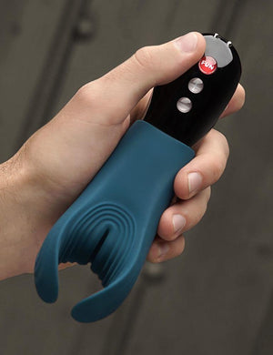 Fun Factory Manta Vibrating Masturbator, Ocean Blue-The Stockroom